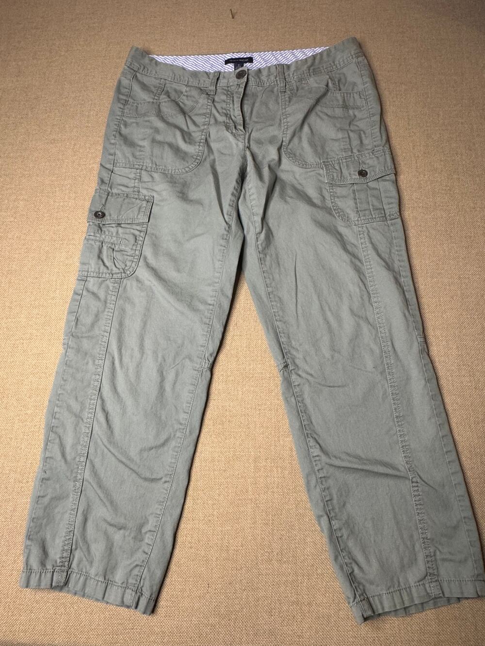 Tommy Hilfiger Women’s Size 10 Sage Green Cargo Utility Pants Straight Leg